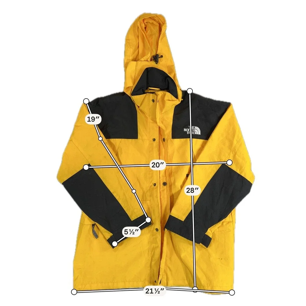 The North Face Jacket Mens XXL Yellow Black Colorblock Hooded‎ Full Zip Ski